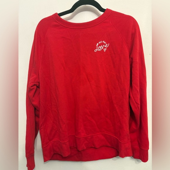 Old Navy Sweaters - Red Sweatshirt with Love Graphic